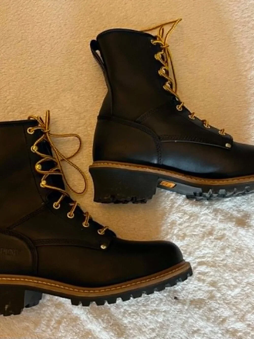 Carolina CA1825 Men's Logger Boots Black Leather EH SR ASTM size 11.5 2E
